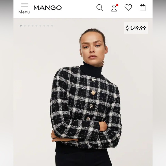 Mango NWT Check Tweed Jacket - Picture 10 of 16